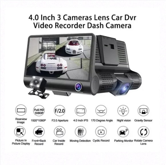 Cámara para Auto A191 VDR 3 en 1: Seguridad Total para Tu Familia