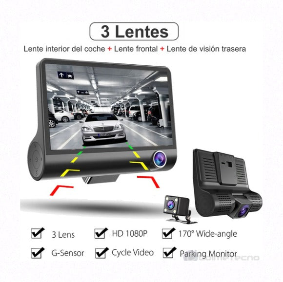 Cámara para Auto A191 VDR 3 en 1: Seguridad Total para Tu Familia